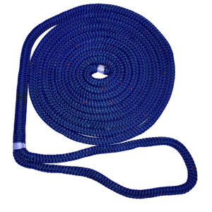New England Ropes 1-2" Double Braid Dock Line - Blue w-Tracer - 15'