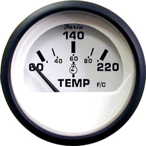 Faria Euro White 2" Cylinder Head Temperature Gauge (60 - 220 F)