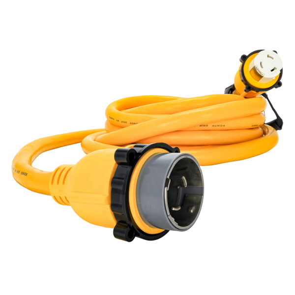 Camco 50 Amp Power Grip Marine Extension Cord - 25' M-Locking-F-Locking Adapter - Image 5