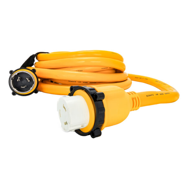 Camco 50 Amp Power Grip Marine Extension Cord - 25' M-Locking-F-Locking Adapter - Image 3