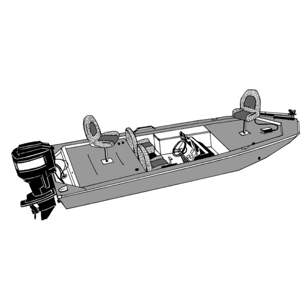 Carver Performance Poly-Guard Styled-to-Fit Boat Cover f-18.5' Jon Style Bass Boats - Shadow Grass - Image 2