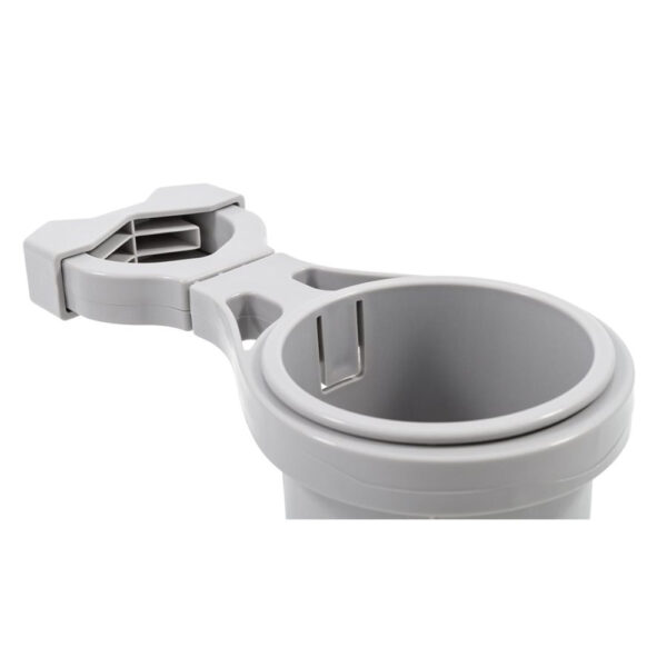 Camco Clamp-On Rail Mounted Cup Holder - Large for Up to 2" Rail - Grey - Image 2