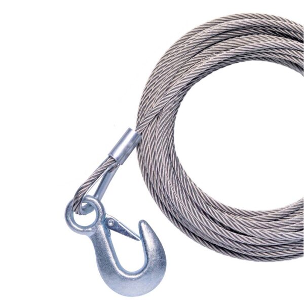 Powerwinch Cable 7-32" x 25' Universal Premium Replacement w-Hook - Stainless Steel
