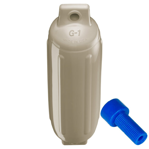 Polyform G-1 Twin Eye Fender 3.5" x 12.8" - Sand w-Adapter - Image 2