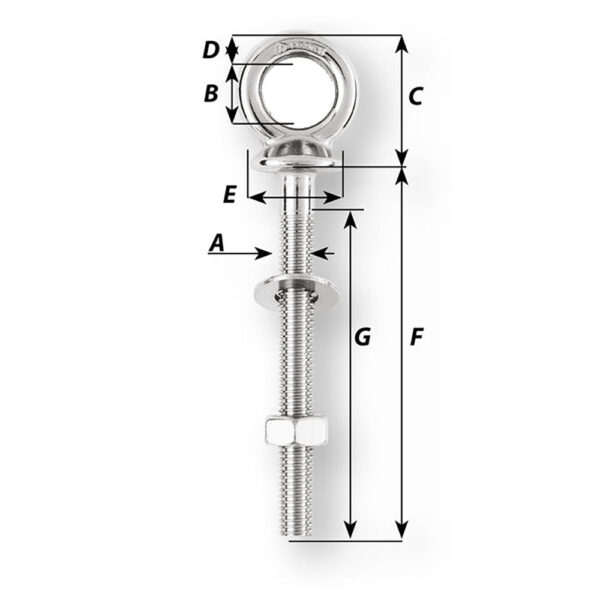 Wichard Eye Bolt - Diameter 9-16" - Length 3-5-32" - Image 2