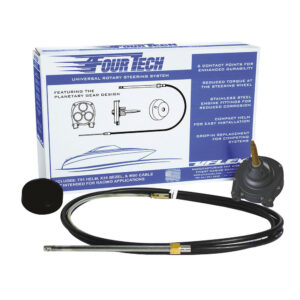 Uflex Fourtech 18' Black Mach Rotary Steering System w-Helm, Bezel & Cable