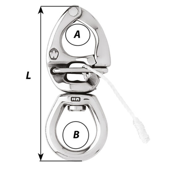 Wichard HR Quick Release Snap Shackle With Large Bail - 80mm Length - 3-5-32" - Image 2