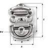 Wichard Double Folding Pad Eye - 6mm Diameter - 15-64" - Image 2