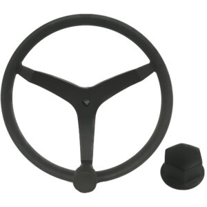Uflex - V46 - 13.5" Stainless Steel Steering Wheel w-Speed Knob & Chrome Nut - Black