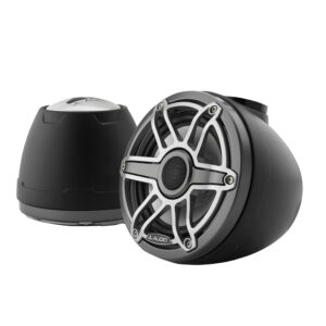 JL Audio M6 VeX Series 6.5" Enclosed Coaxial Speakers w-Titanium Sports Grilles - M6-650VEX-Mb-S-GmTi