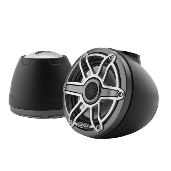 JL Audio M6 VeX Series 6.5" Enclosed Coaxial Speakers w-Titanium Sports Grilles - M6-650VEX-Mb-S-GmTi