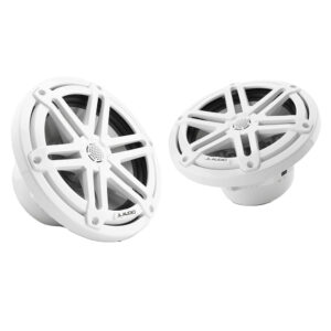 JL Audio M3 Series 7.7" Marine Coaxial Speakers w-Gloss White Sport Grilles - M3-770X-S-Gw