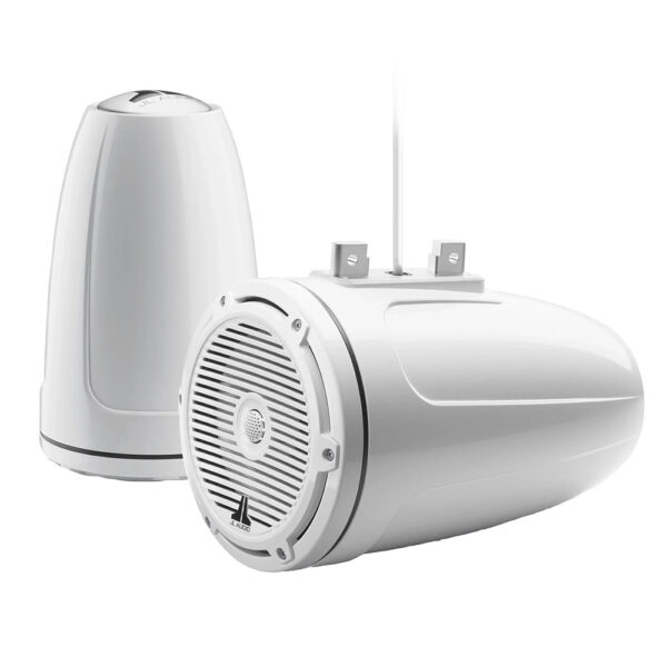 JL Audio M3 Series 7.7" Enclosed Tower Coaxial System w-Gloss White Classic Grille - M3-770ETXv3-Gw-C-Gw