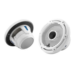 JL Audio M6 Series 6.5" Marine Coaxial Speakers w-Gloss White Classic Grille & Black Tweeter Mesh - M6-650X-C-GwGw