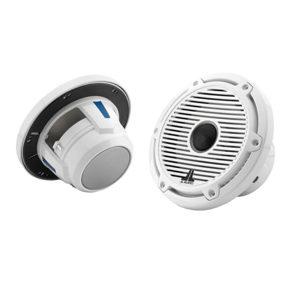JL Audio M6 Series 6.5" Marine Coaxial Speakers w-Gloss White Classic Grille & Black Tweeter Mesh - M6-650X-C-GwGw