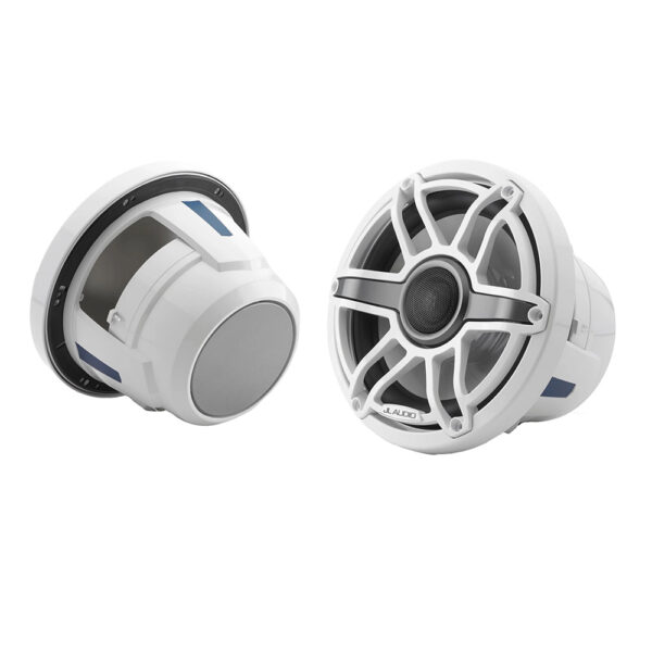JL Audio M6 Series 8.8" Marine Coaxial Speakers w-Gloss White Sport Grille - M6-880X-S-GwGw