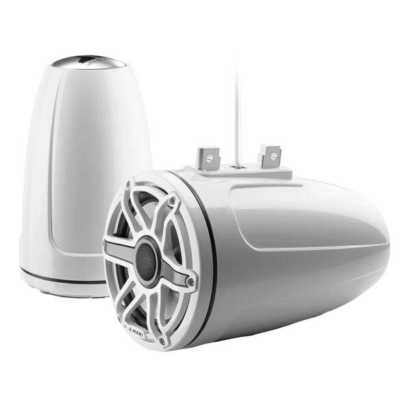 JL Audio M6 Series 7.7" Enclosed Tower Coaxial System w-Gloss White Sport Grille - M6-770ETXv3-Gw-S-GwGw
