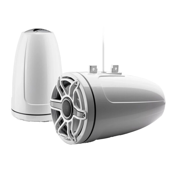 JL Audio M6 Series 8.8" Enclosed Tower Coaxial System w-Gloss White Sport Grille - M6-880ETXv3-Gw-S-GwGw