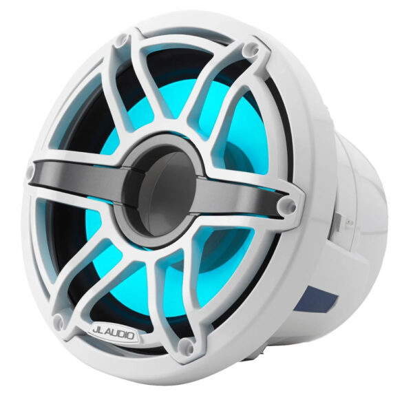 JL Audio M6 8" Marine Subwoofer w-Gloss White Sport Grille  LED Lighting - M6-8IB-S-GwGw-i-4