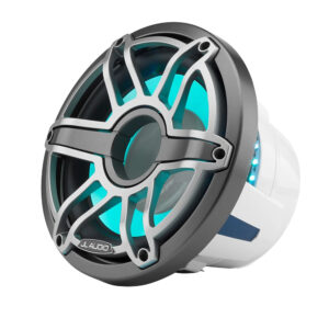 JL Audio M6 10" Marine Infinite-Baffle Subwoofer w-Titanium Sport Grille  LED Lighting - M6-10IB-S-GmTi-i-4