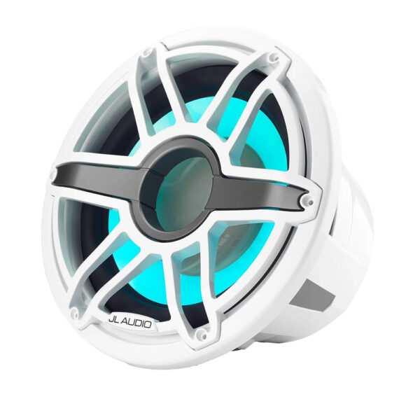 JL Audio M7 12" Marine Subwoofer w-Gloss White Sport Grille  LED Lighting - M7-12IB-S-GwGw-i-4