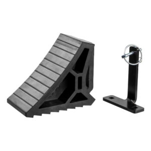 CURT HD Rubber Wheel Chock w-Handle & Single Trailer Mount