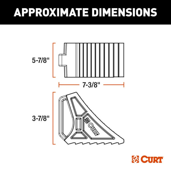 CURT HD Rubber Wheel Chock w-Handle & Single Trailer Mount - Image 2