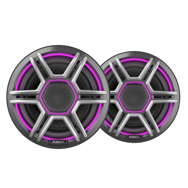 Fusion Apollo 6.5" LED Marine Speakers w-Sports Grey Grille