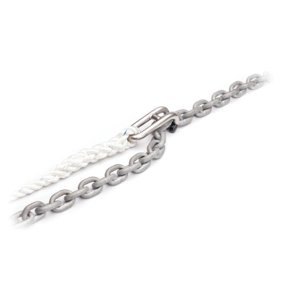 C. Sherman Johnson "Captain Hook" Chain Snubber Large Snubber Hook f-3-8" & 1-2" Chain w-15' of 5-8" 3 Strand Nylon