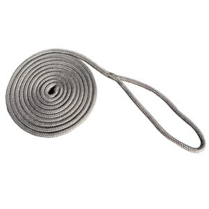 New England Rope 1-2" x 15' Nylon Double Braid Dock Line - Grey