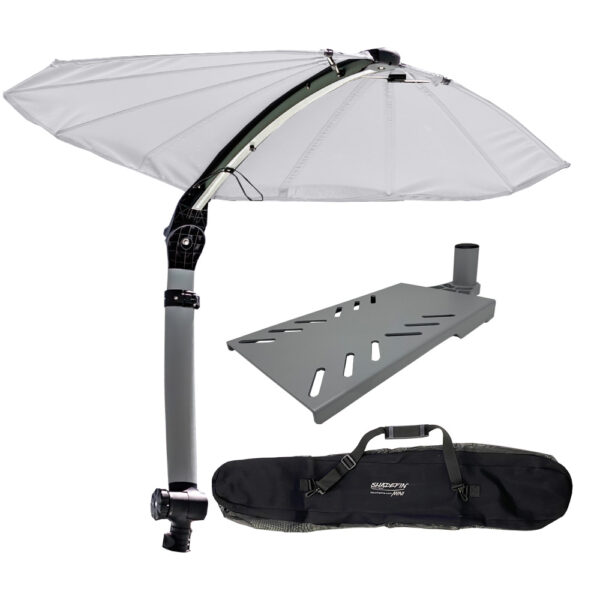 TACO ShadeFin Mini w-White Fabric - Bag & Swivel Seat Mount Kit