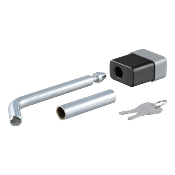 CURT 1-2" Hitch Lock w-5-8" Adapter - 1-1-4" or 2" Receiver - Deadbolt - Chrome