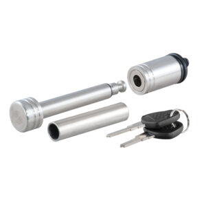 CURT 1-2" Hitch Lock w-5-8" Adapter - 1-1-4" or 2" Receiver - Barbell- Stainless Steel