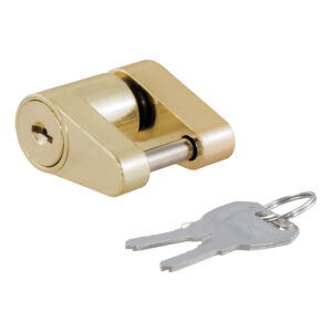 CURT Coupler Lock - 1-4" Pin - 3-4" Latch Span - Padlock - Brass-Plated