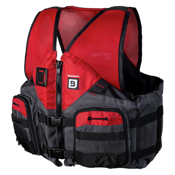 Bluestorm Sportsman Adult Mesh Fishing Life Jacket - Nitro Red - L-XL