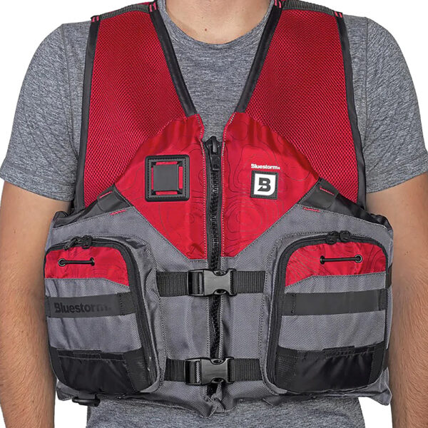 Bluestorm Sportsman Adult Mesh Fishing Life Jacket - Nitro Red - L-XL - Image 3