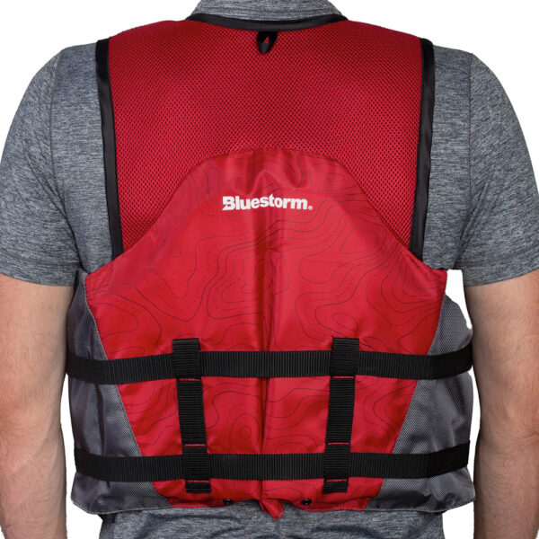 Bluestorm Sportsman Adult Mesh Fishing Life Jacket - Nitro Red - L-XL - Image 4