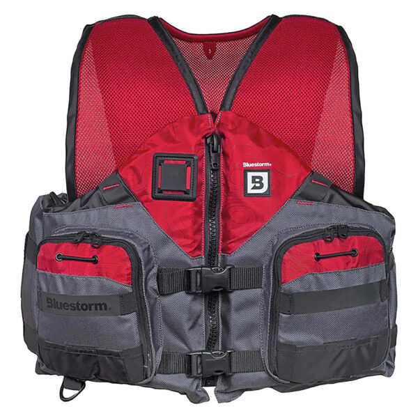 Bluestorm Sportsman Adult Mesh Fishing Life Jacket - Nitro Red - L-XL - Image 5