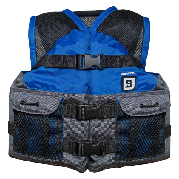 Bluestorm Sportsman Youth Mesh Fishing Life Jacket - Deep Blue - Image 2