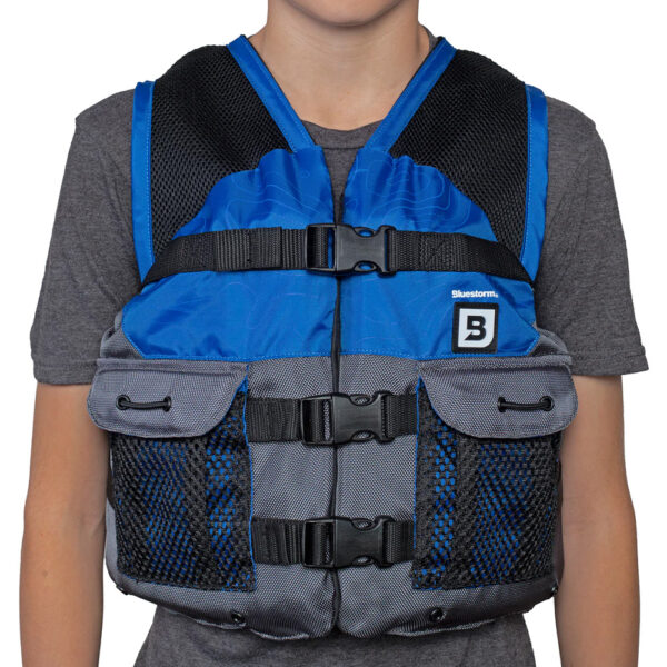 Bluestorm Sportsman Youth Mesh Fishing Life Jacket - Deep Blue - Image 4