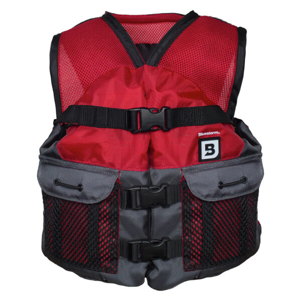 Bluestorm Sportsman Youth Mesh Fishing Life Jacket - Nitro Red - Image 2