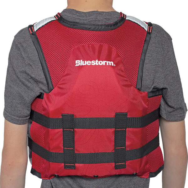 Bluestorm Sportsman Youth Mesh Fishing Life Jacket - Nitro Red - Image 5