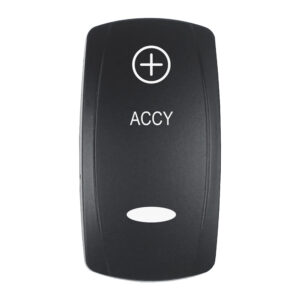 Pacer Actuator - 'ACCY' f-V Series Contura Switches - Black - Laser Etched (Top-Bottom Light)