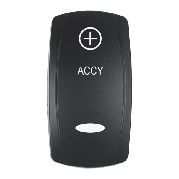 Pacer Actuator - 'ACCY' f-V Series Contura Switches - Black - Laser Etched (Top-Bottom Light)
