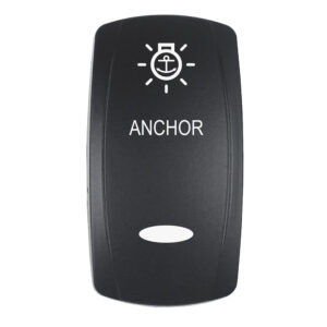 Pacer Actuator - 'ANCHOR' f-V Series Contura Switches - Black - Laser Etched (Top-Bottom Light)