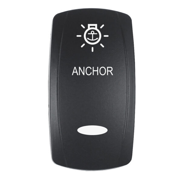 Pacer Actuator - 'ANCHOR' f-V Series Contura Switches - Black - Laser Etched (Top-Bottom Light)