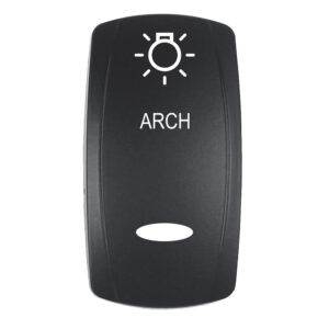 Pacer Actuator - 'ARCH' f-V Series Contura Switches - Black - Laser Etched (Top-Bottom Light)