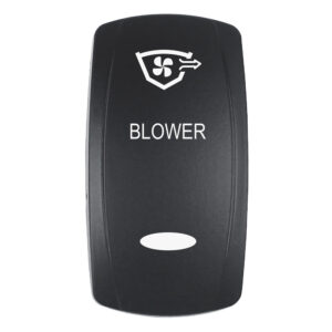Pacer Actuator - 'BLOWER' f-V Series Contura Switches - Black - Laser Etched (Top-Bottom Light)