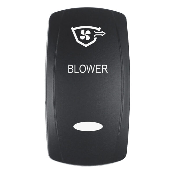 Pacer Actuator - 'BLOWER' f-V Series Contura Switches - Black - Laser Etched (Top-Bottom Light)