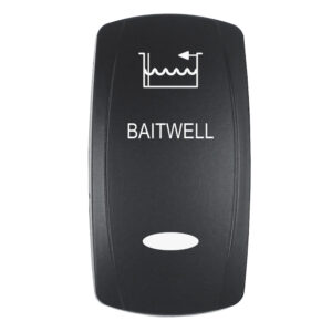 Pacer Actuator - 'BAITWELL' f-V Series Contura Switches - Black - Laser Etched (Top-Bottom Light)